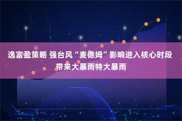 逸富盈策略 强台风“麦德姆”影响进入核心时段 带来大暴雨特大暴雨