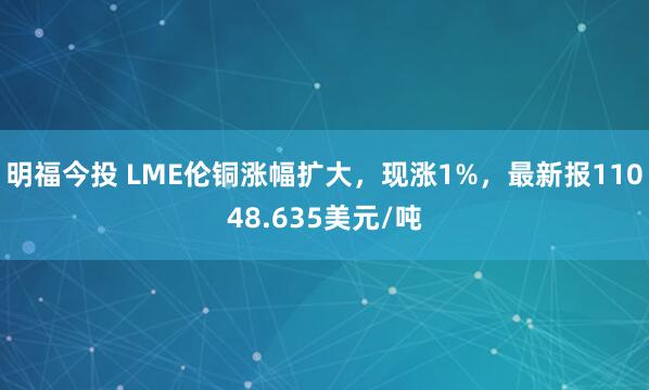 明福今投 LME伦铜涨幅扩大，现涨1%，最新报11048.635美元/吨