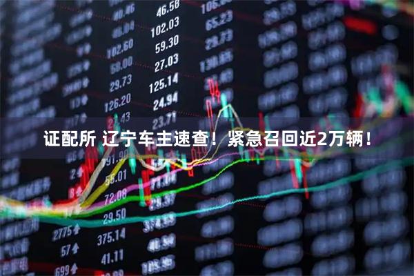 证配所 辽宁车主速查！紧急召回近2万辆！